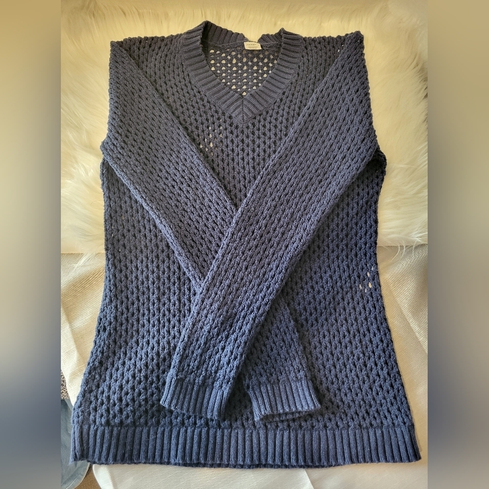 Jockey Deep Blue V-Neck Sweater, Size Medium - Picture 3 of 4